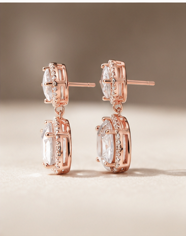 Cushion Diamond Drop Earring