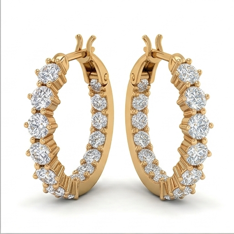Classic Diamond Hoop Earring
