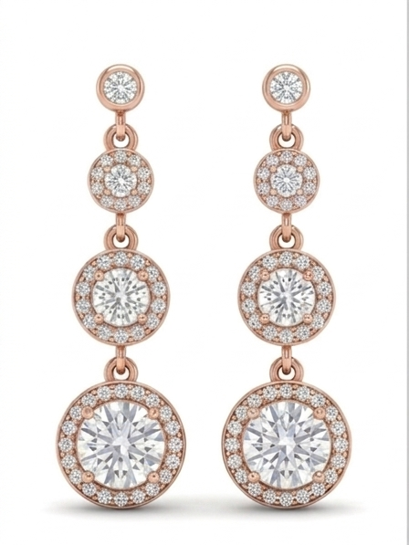 Long Diamond Drop Earring