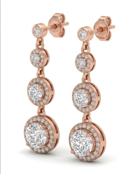 Long Diamond Drop Earring