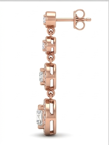 Long Diamond Drop Earring