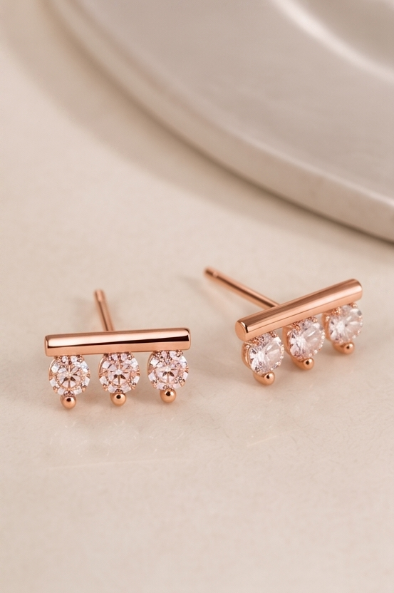 Bar Diamond Stud Earring
