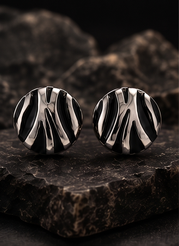 Zebra Stud Earring