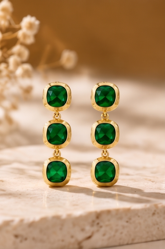 Green Drop Earring