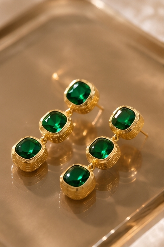Green Drop Earring