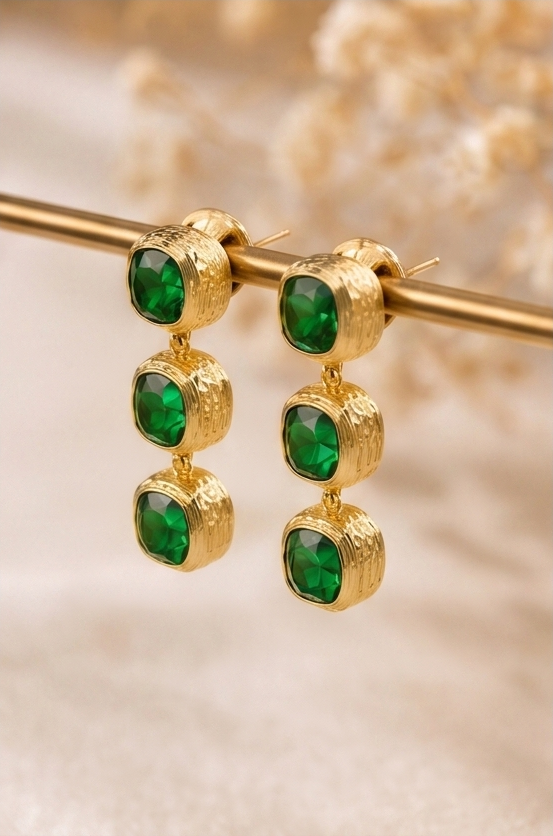 Green Drop Earring