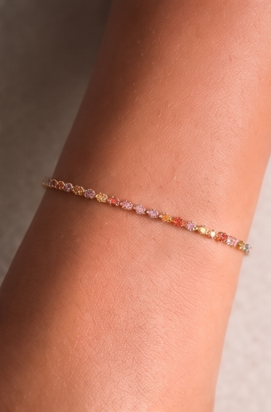Rainbow Tennis Bracelet