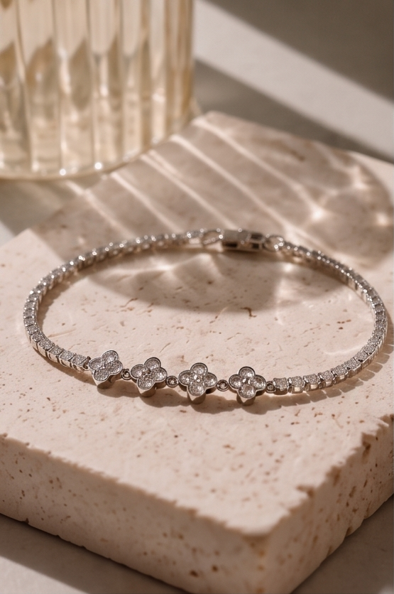 Four Clover Tennis Bracelet