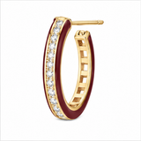 Burgundy Diamond Hoop Earring