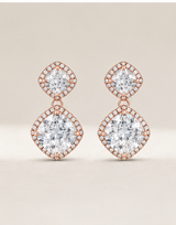 Cushion Diamond Drop Earring