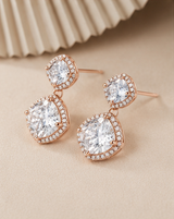 Cushion Diamond Drop Earring