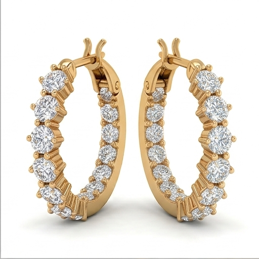 Classic Diamond Hoop Earring