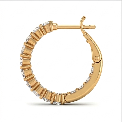 Classic Diamond Hoop Earring