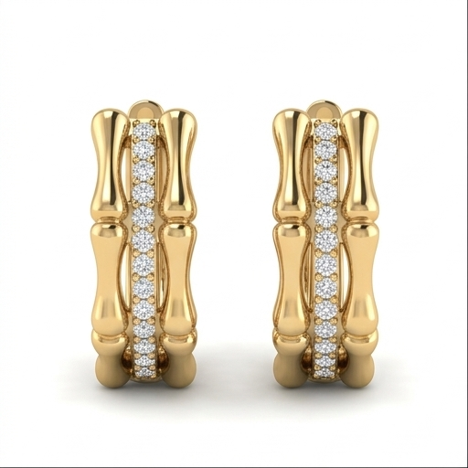 Bamboo Hoop Earring