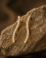 Wave Diamond Stud Earring