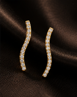 Wave Diamond Stud Earring