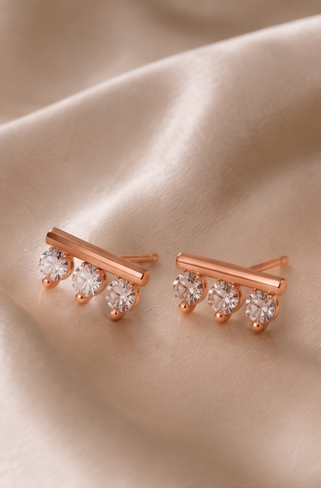 Bar Diamond Stud Earring