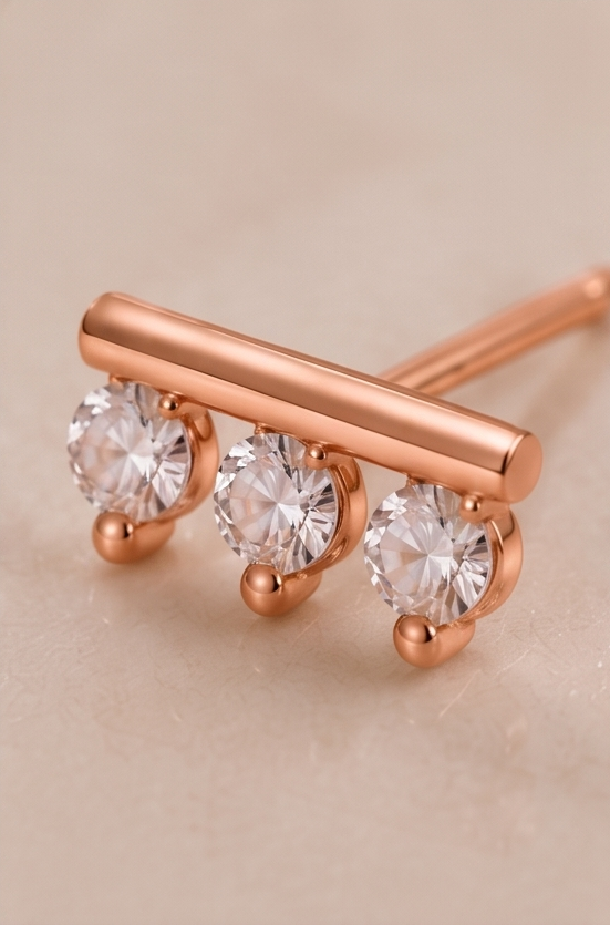 Bar Diamond Stud Earring