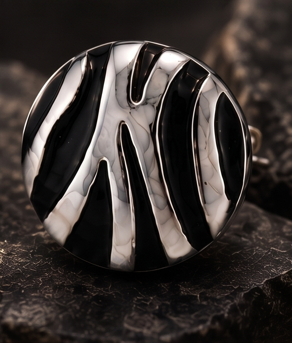 Zebra Stud Earring