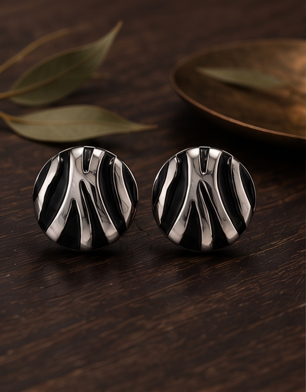 Zebra Stud Earring