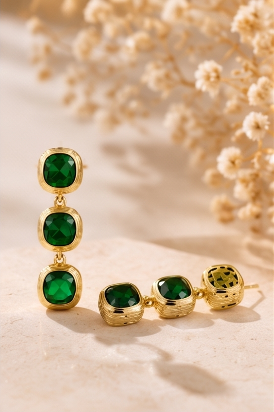 Green Drop Earring