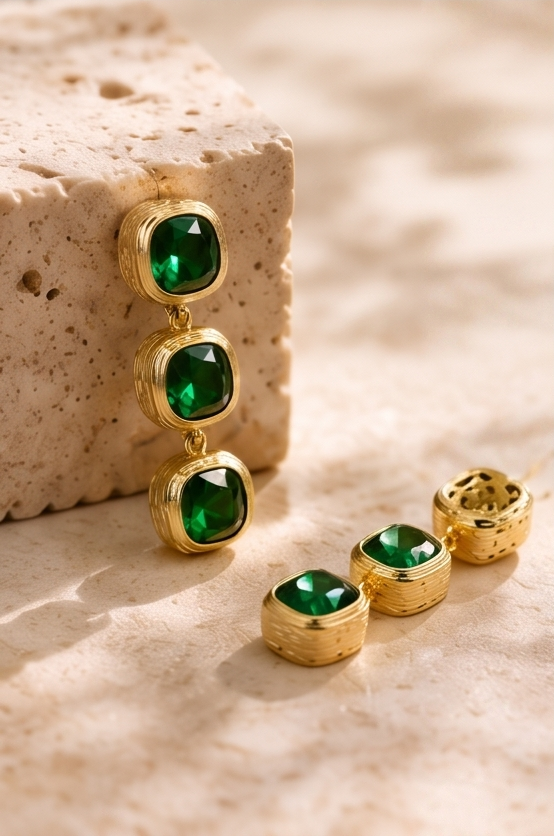 Green Drop Earring
