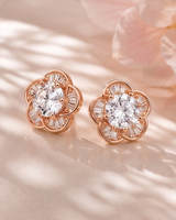 Flower Diamond Stud Earring