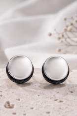 Marble Black Stud Earring