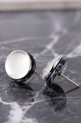 Marble Black Stud Earring