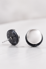 Marble Black Stud Earring