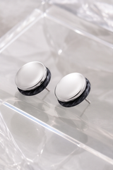 Marble Black Stud Earring