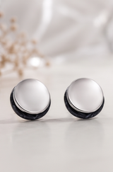 Marble Black Stud Earring