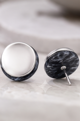 Marble Black Stud Earring