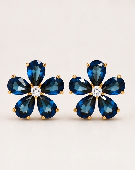Blue Flower Stud Earring