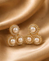 Pearl Trio Stud Earring