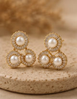 Pearl Trio Stud Earring