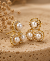 Pearl Trio Stud Earring
