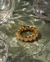 Moonstone Diamond Band Ring