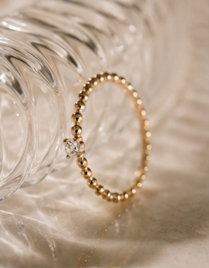 Stella Beaded Solitaire Ring