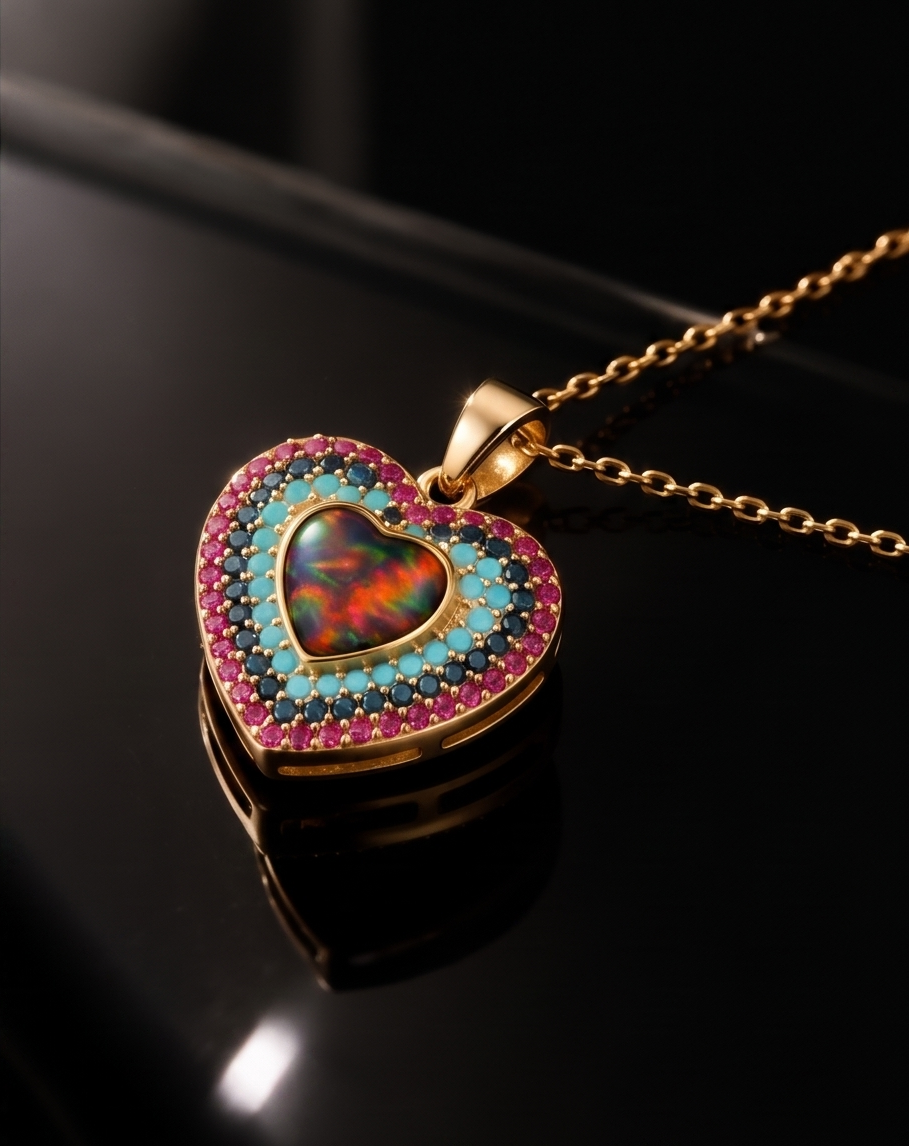 Colourburst Heart Pendant Necklace